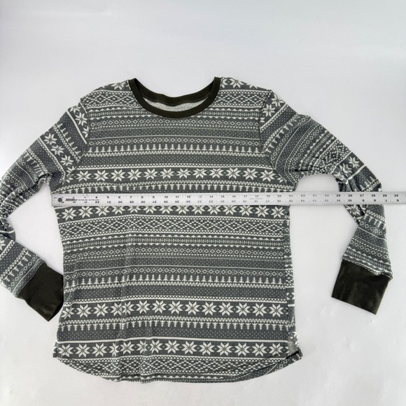 CUDDL DUDS Womens Fair Isle Snowflake Thermal Long Sleeve Stretch Top XL - Picture 8 of 8